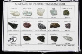 Coffret de 15 minéraux de l'Abitibi-Témiscamingue